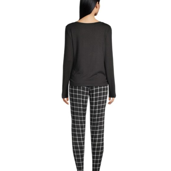 Calvin Klein Women's Brushed Jersey Long Sleeve Shirt + Jogger Pants Set - Picture 2 of 7